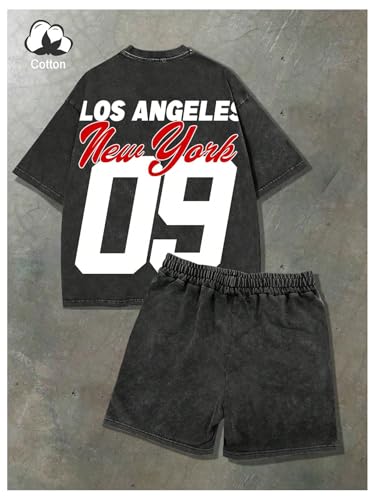 SOLY HUX Men's Graphic 2 Piece Outfits Short Sleeve Top and Shorts Tracksuit Set Streetwear2