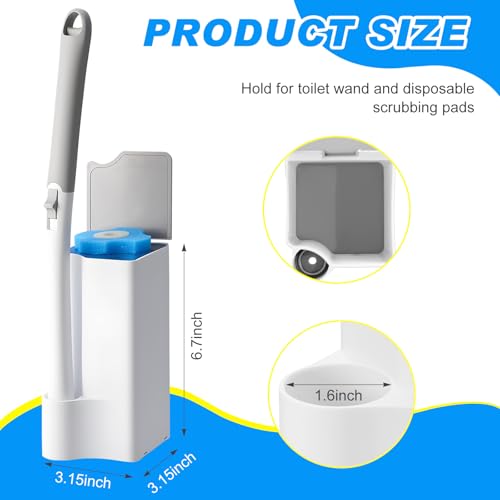Image of Weysat 4 Pack Wand Holder White Bathroom Storage Organizer for Cleaning Brush Accessories, Space Saving Brush Caddy for Home Bathroom