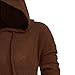 Aniywn Womens Long Sleeve Plus Size Hooded Sweater Top Vintage Cloak High Low Hem Long Blouse T-Shirt (M, Coffee)