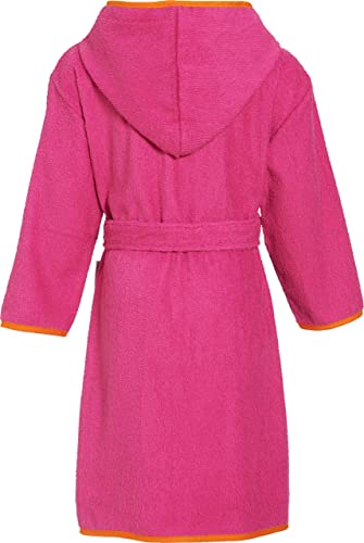 Robe de chambre enfant 152 cm rose en éponge avec capuche - 2