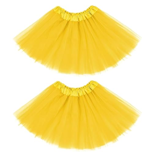Zando 2 Pack Yellow Tutu Girls Tutu for Toddler Girls Kids 4 Layers 2-8 Years Halloween Princess Puffy Tulle Elastic Waist Dance Skirt Birthday Party Affordable Soft