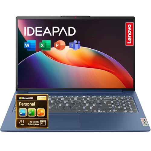 Image of Lenovo IdeaPad Slim • 15.6 inch FHD Touchscreen Laptop • Intel Core i5-1335U (10 Cores) • 8GB DDR4RAM • 256GB SSD • Privacy Shutter • Copilot AI • SD Card Reader • 10H Battery • WiFi 6 • Windows 11