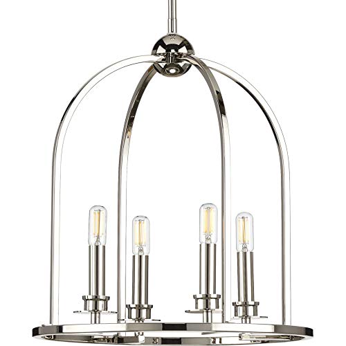 Litchfield Collection 3-Light Polished Chrome Clear Glass Coastal Pendant Light