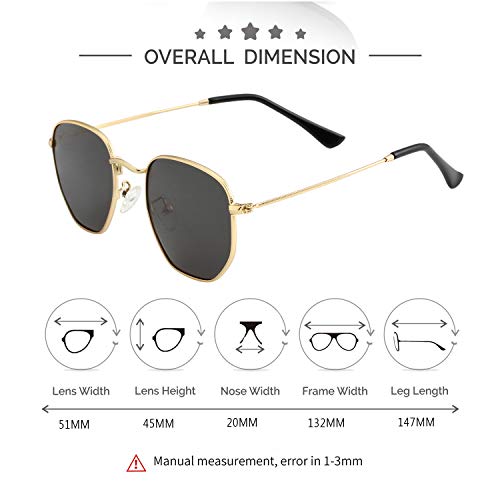 Image of Kursan Small Round Metal Polarized Sunglasses for Men Women Mirrored Lens Classic Circle Sun Glasses