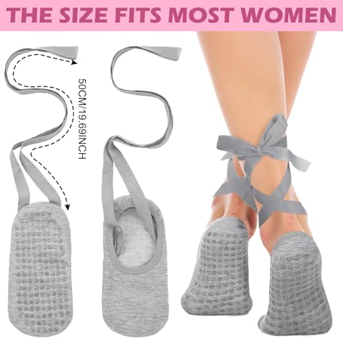 Jeyiour 9 pcs Ballet Tie Socks for Women with Grips Pilates Yoga Non-slip Socks for Dancing Barre Ballet Yoga Pilates3