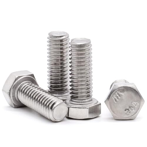 Image of 1 /2-13 x 1 (6 pcs) Stainless Steel Hex Head Screws Bolts (3 /8 inch to 6 inch Available), 18 /8 Stainless Steel 304, Fully Threaded, Machine Coarse Thread, No Coating, Plain Finish
