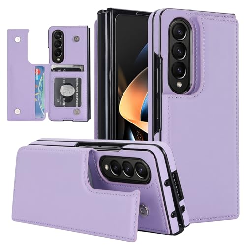 Étui cuir Galaxy Z Fold 4 Asuwish, housse portefeuille élégante avec porte-cartes chic