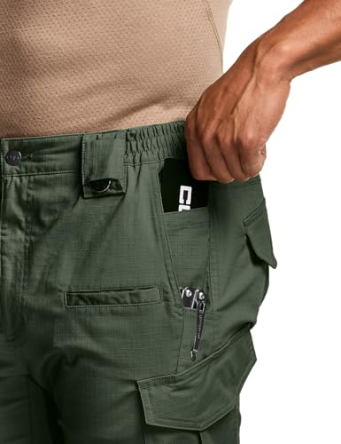 Image of CQR Men's Flex Stretch Tactical Pants, Water Resistant Ripstop Cargo Pants, Lightweight EDC Outdoor Work Hiking Pants