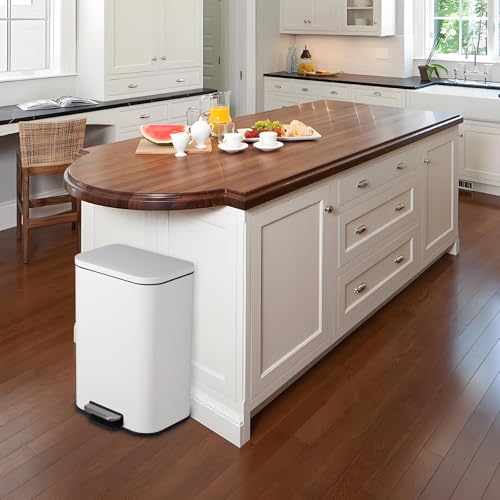 Caneca de basura rectangular 20L con pedal y tapa suave blanca miniatura 7