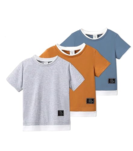 Image of KYDA KIDS 100% Cotton Regular Fit Half Sleeve Solid Round Neck Tshirt for Boys (Pack of 3)
