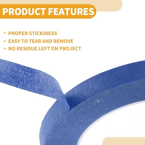 Image of 4 Pcs Painters Tape Masking Master Tape Easy Removal Blue 0.3cm /0.5cm /1.0cm /1.2cm x 50m