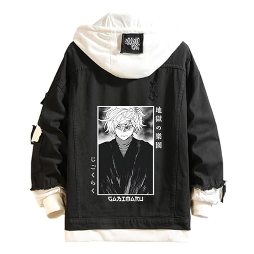 ISaikoy Anime Hell’s Paradise JigokuRaku Denim Jacket Long Sleeve Jeans Sweatshirt Sweater Hoodie
