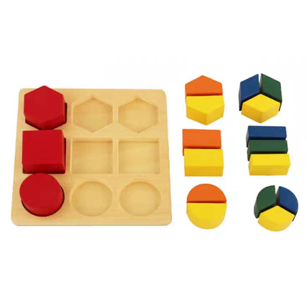 ttnmrc Montessori Wooden Dissected Geometric Shapes Puzzle