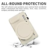 G7X2 etui na aparat fotograficzny, etui z pokrywą obiektywu do aparatu cyfrowego Canon G7 X Mark II, miękki silikon, etui ochronne, obudowa aparatu Skin Sleeve do aparatu Canon G7X II,Beżowy