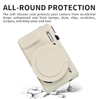 Easy Hood G7X Mark II Case, Protective Case for Canon Powershot G7X Mark II Digital Camera, Removable Lens Cover Silicone Sleeve Soft Camera Cover Rubber Protective Body Skin- Beige