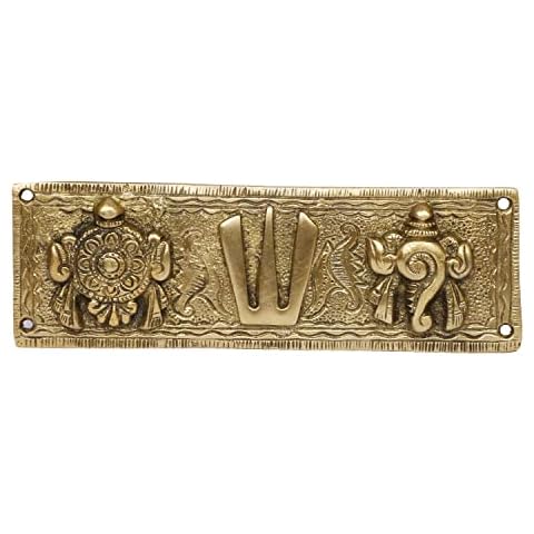 Artvarko Handmade Brass Shankh Chakra Wall Hanging Cover