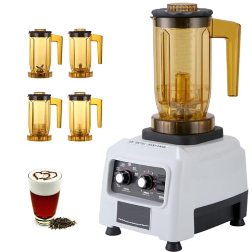 DSeenLeap Licuadora Comercial, batidora, con 4 Tazas, Velocidad Ajustable de 10 velocidades, trituradora de Hielo Multifuncional, para Preparar Crema.