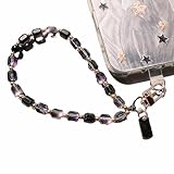 Sparkling Purple Crystal Bead Cell Phone Charm for Women - Cute Cellphone Wrist Strap for iPhone 17 Pro Max & Most Smartphones, Anti-Lost Lanyard Wristlet Detachable Chain Bracelet for Girls (Dazzling Purple Charm)