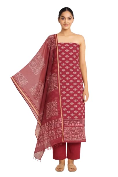 AVEERAA CREATIONS cotton Unstitched suit (Dress Material) for women, breathable & soft cotton fabric with printed patterns.-picture-18