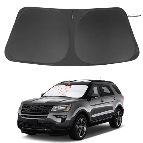Image of Windshield Sun Shade Custom Fit for 2011-2019 Ford Explorer SUV Accessories Foldable Sunshade Sun Blocker Protect Car from Sun Rays & Heat Damage Keep Car Cooler