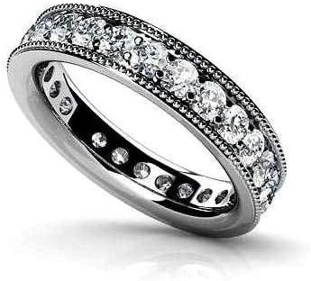 1.00 ct TW Ladies Round Cut Diamond Eternity Wedding Band in Platinum