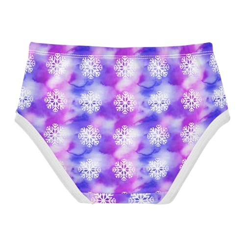 Joisal Cotton Girls Underwear Toddlers White Snowflakes Purple Pink Little Girl Panties Personalized Briefs Undies Kids 2t2