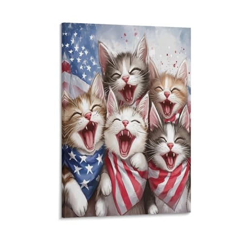 Peinture American Shorthair impression sur toile premium de 50x75cm