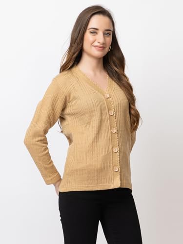 Image of Women's Warm Woolen Cardigan - Stylish Full Sleeve Knitwear for Winter, Cozy & Elegant Sweater