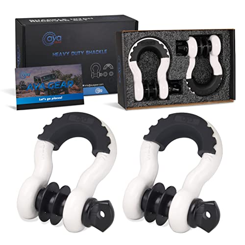 AyA Gear D Ring Shackle (2 Pack) 62,700 Ibs Break Strength with 3/4