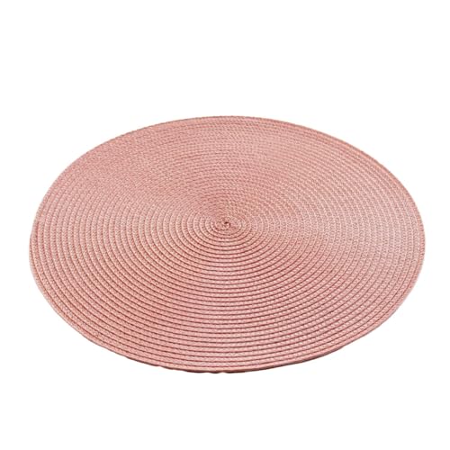 Macosa U1790613_x4 Tischset 4 STK. Dunkelrosa Rosa 35 cm rund Kunststoff Platzsets abwischbar Tischdeko Tischmatte Platzmatte Tisch-Unterlage Tischset Platzdeckchen (Dunkelrosa)