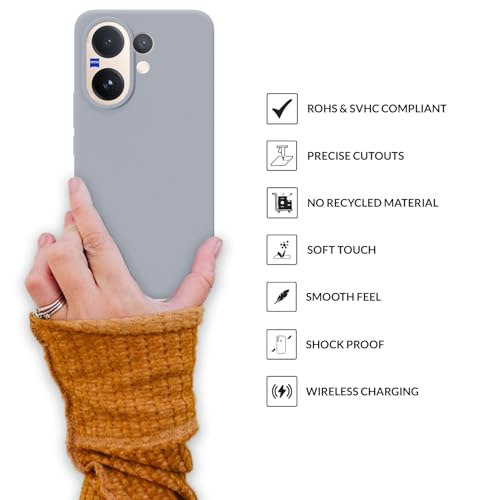 Image of SPRIG Compatible with Vivo V60 Premium SilkTone Back Cover Drop Tested Shock Proof Mobile Case for Men, Women, Boys and Girls with Camera Protection (Blue Grey)