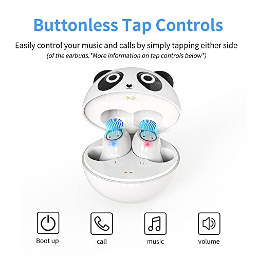 Wireless Earbuds For Kids,Bluetooth Earbuds With Cute Panda Comfort&Lightweight Design Noise Cancellation Earphone For Girl Women Sport Bluetooth 5.0 In Ear Headphone With Mini Portable Charging Case… #TOP3