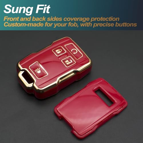 Coque de clé compatible Chevrolet GMC en TPU rouge protection télécommande sans clé