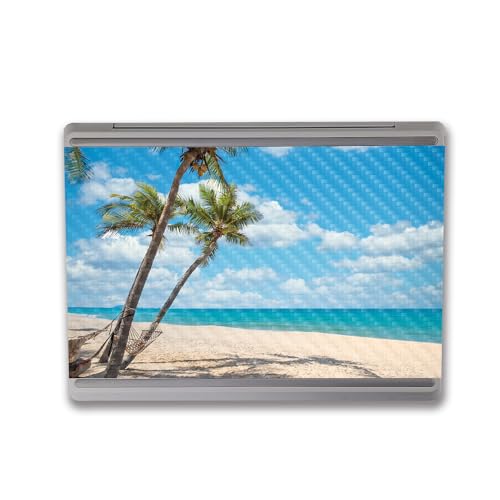 Image of MightySkins Carbon Fiber Skin Compatible with Microsoft Surface Laptop Go 3 (2023) Full Wrap Kit - Palm Beach | Protective, Durable Textured Carbon Fiber Finish | Made in The USA