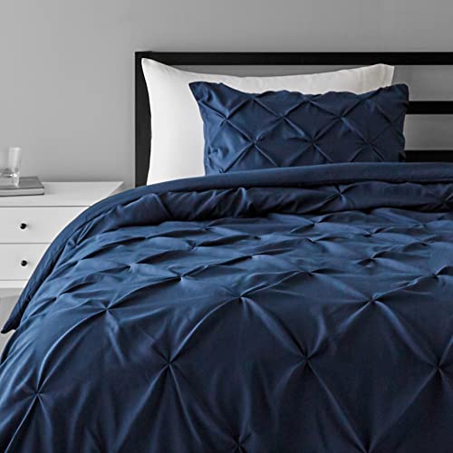 Amazon Basics All-Season Down-Alternative Comforter 2-Piece Bedding Set, Twin/TwinXL, Navy Blue,...