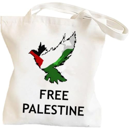 Free Palestine Printed Canvas Tote