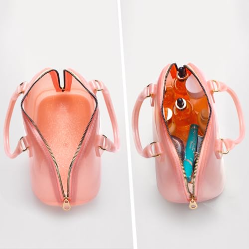 Image of Jelly Crossbody Purse Shoulder Bag, Candy Color Tote Satchel Top-Handle Handbags for Women