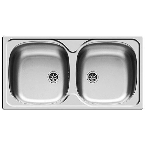 Preisvergleich Produktbild Edelstahlspüle E33 Doppelbecken 80er Unterschrank inkl.