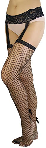 Image of ToBeInStyle Women's Attached Garter Belt Suspender Nylon Stocking Pantyhose