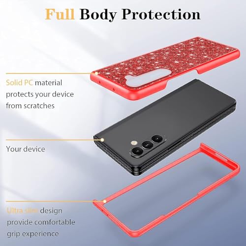 Coque Samsung Galaxy Z Fold 3 5G noire rigide à rabat pailleté - 4