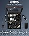 Kukikan Watch Jewelry Box Organizer, 6-Slot 2-Layer Watch Case and Sunglasses Storage with Large Glass Lid, Men's Jewelry Box with Lock, Watch Holder Display Case, Gift for Men Women