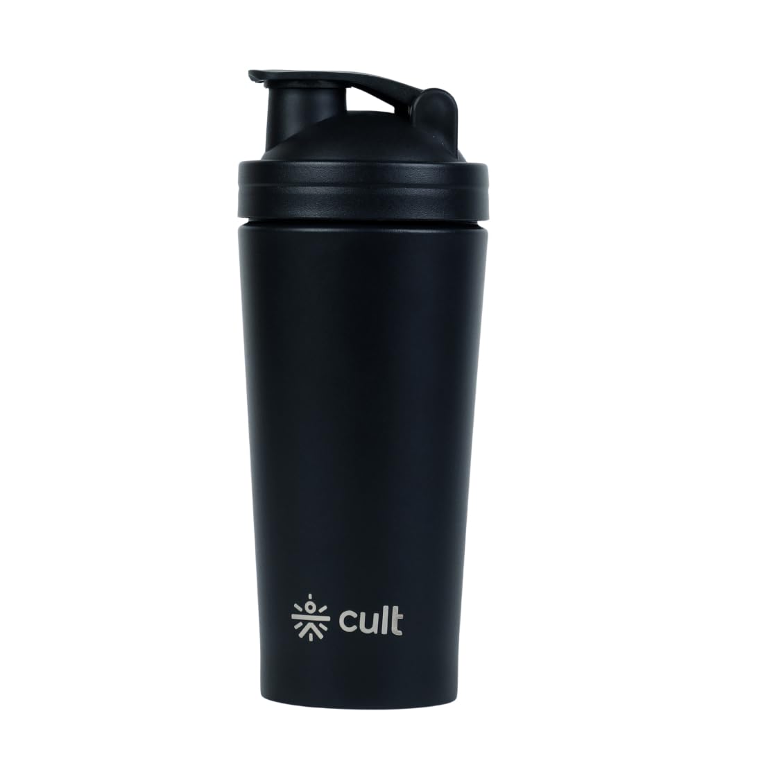 CULT Stainless Steel Shaker Bottle 700ML BPA-Free, Leakproof Gym Shaker with Wire Mixer Ball Durable, Rust-Resistant Protein Shaker Bottle for Smooth Shakes, Fitness & Daily Use Unisex - Black