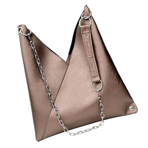 Sac bandoulière chaîne pour femme élégant et grand cabas doré PU
