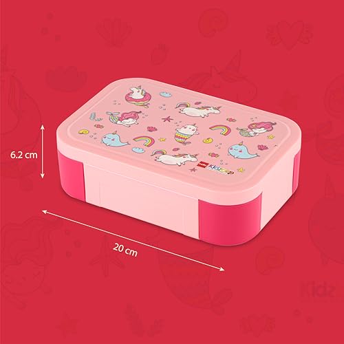 Image of CELLO Kidzbee Galaxy Pink Parade Insulated Kids Lunch Box with Inner Steel Box, Pink | 3D Touch & Feel Designs Tiffin Box | Leak Proof & Break Resistant | Ideal for School & Picnic