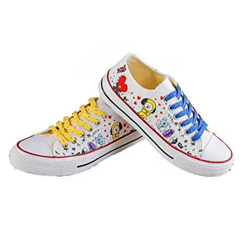 GFEIW BTS Bangtan Boys BT21 Line Amigos Low Tops Zapatos Jung Kook Jimin V Suga Mujeres Casual Zapatos Zapatillas Mujer Zapatos Mujeres,40