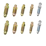 10er-Set Bremssattel-Entlüftungsschrauben für Auto, Motorrad & Fahrrad – hochfeste Stahl-Entlüfterschrauben für Hauptbremszylinder und Scheibenbremssattel, korrosionsbeständig, präzisionsgefertigt