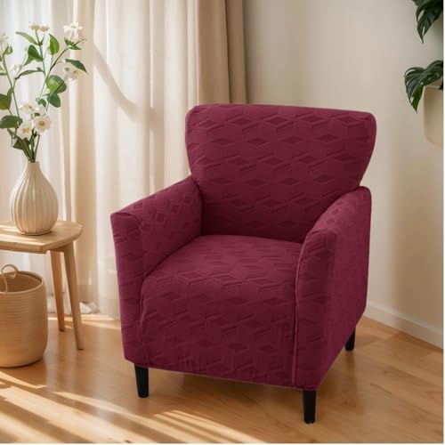 OKYUK Housses de fauteuil de banquet, housses de chaise imprimées avec accoudoirs 1 pièce, housses de chaise extensibles pour salon, housse de fauteuil douce...
