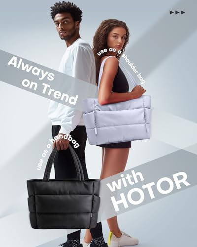 Image of HOTOR Puffer Tote Bag for Women, Multi-Pocket, Zippered