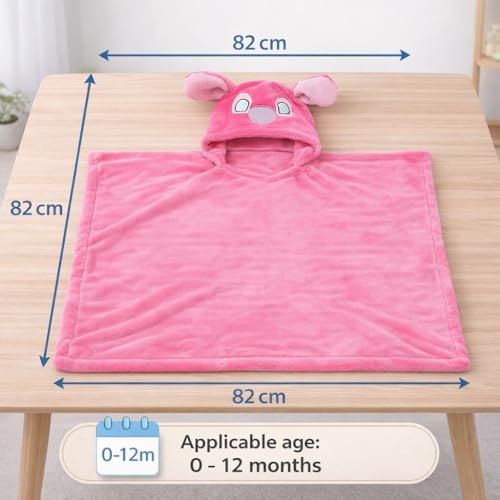 Image of First Kick Fleece New Born Baby Blanket Pack of Super Soft Bathrobe Baby Wrapper Cum Baby Bath Towel For Baby Boys, Baby Girls, Babies (80Cm X 80Cm, 0-6 Months Lightweight (Pink)