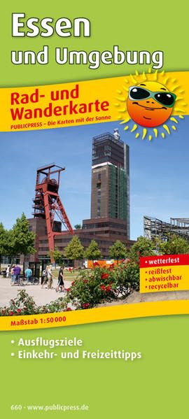 Essen und Umgebung: Rad- und Wanderkarte mit Ausflugszielen, Einkehr- & Freizeittipps, wetterfest, reißfest, abwischbar. 1:50000